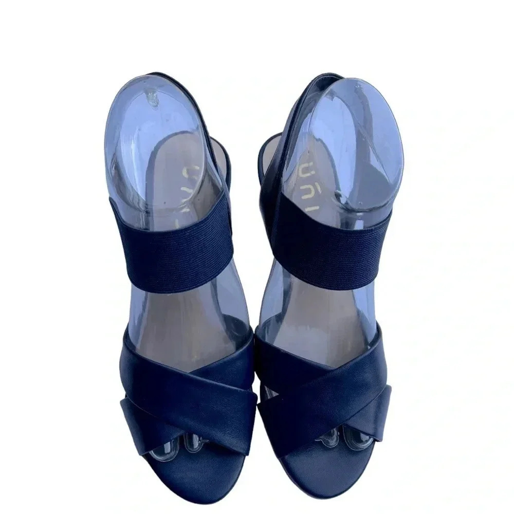 UNISA Dark Blue Strap Heeled Sandals•Women’s Size 61/2•Worn Once Great Condition